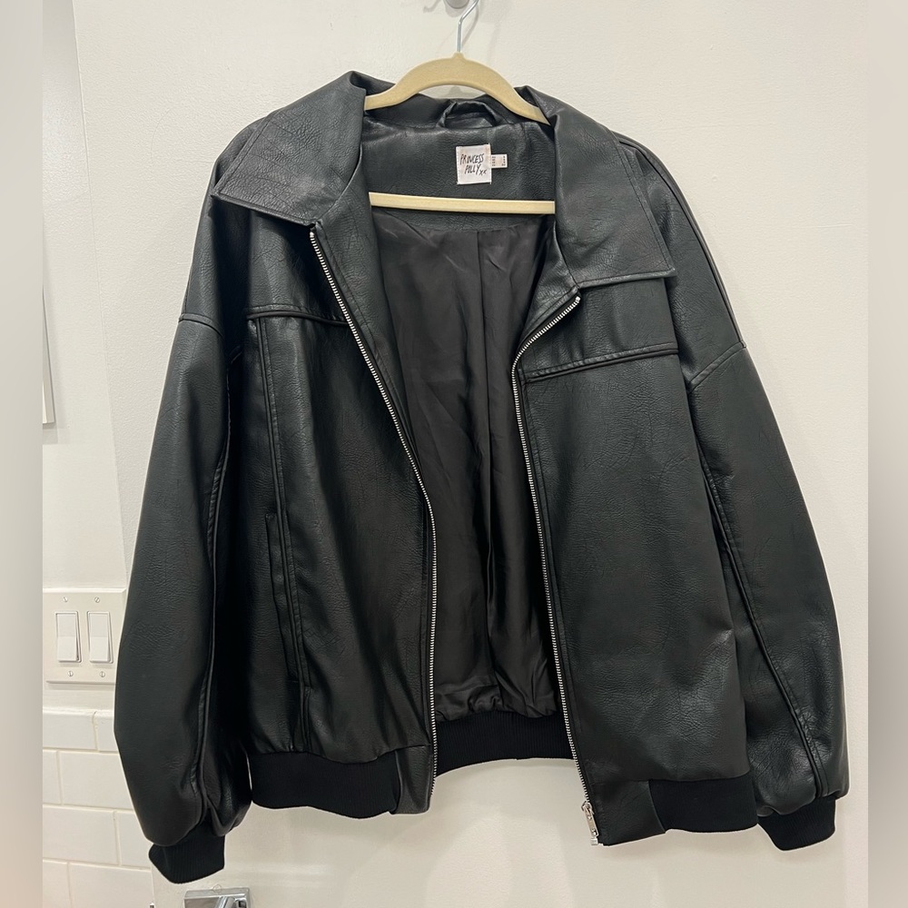 Princess Polly Oversized Faux Leather Bomber Jacket